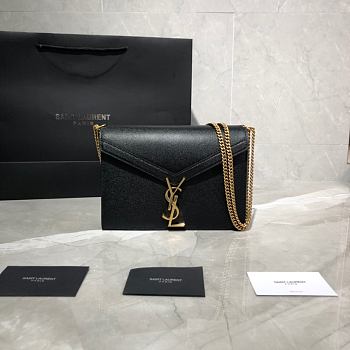 YSL Saint Laurent Cassandra Monogram Black 532750 Size 22x16.5x5.5 cm