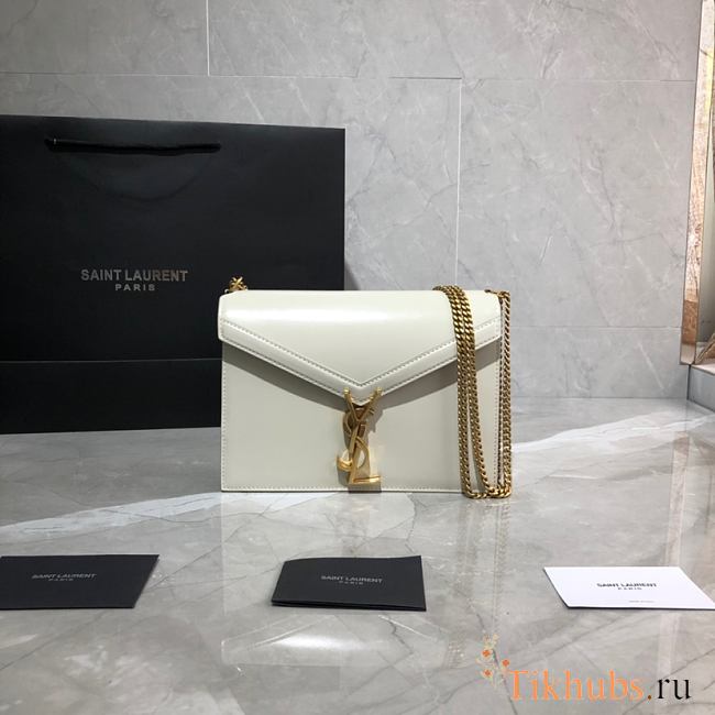 YSL Saint Laurent Cassandra Monogram Smooth Leather White 532750 Size 22x16.5x5.5 cm - 1