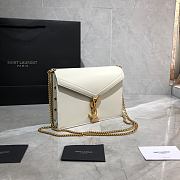 YSL Saint Laurent Cassandra Monogram Smooth Leather White 532750 Size 22x16.5x5.5 cm - 6