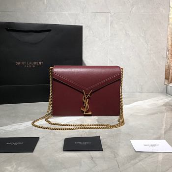 YSL Saint Laurent Cassandra Monogram Dark Red 532750 Size 22x16.5x5.5 cm