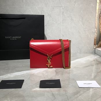 YSL Saint Laurent Cassandra Monogram Smooth Leather Red 532750 Size 22x16.5x5.5 cm