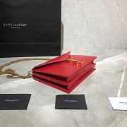 YSL Saint Laurent Cassandra Monogram Smooth Leather Red 532750 Size 22x16.5x5.5 cm - 6