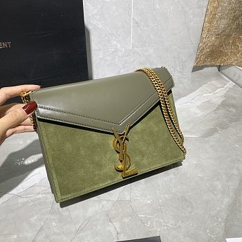 YSL Saint Laurent Cassandra Monogram Frosted  Green 532750 Size 22x16.5x5.5 cm