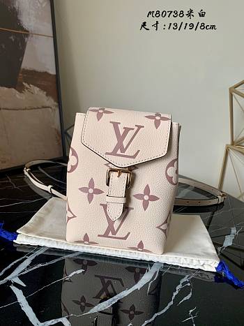 LV Mini White Backpack Beige M80738 Size 13x19x8 cm