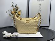 Chanel Crumpled Lambskin Mini Hobo Bag Yellow Size 15x12.5x18 Cm - 1