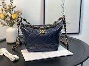 Chanel Crumpled Lambskin Mini Hobo Bag Black Size 15x12.5x18 Cm - 1