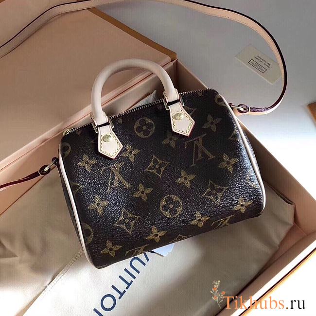 LV Nano Speedy Handbag Canvas M61252 Size 16×11×9 cm - 1