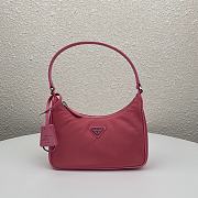 Prada Leather Shoulder Strap Hobo Bag Pink 1NE204 Size 23x13x5 cm - 1