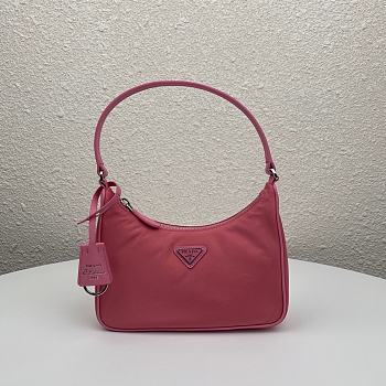 Prada Leather Shoulder Strap Hobo Bag Pink 1NE204 Size 23x13x5 cm