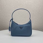 Prada Leather Shoulder Strap Hobo Bag Blue 1NE204 Size 23x13x5 cm - 1