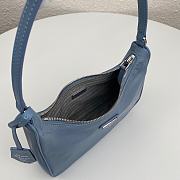 Prada Leather Shoulder Strap Hobo Bag Blue 1NE204 Size 23x13x5 cm - 6