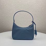 Prada Leather Shoulder Strap Hobo Bag Blue 1NE204 Size 23x13x5 cm - 2