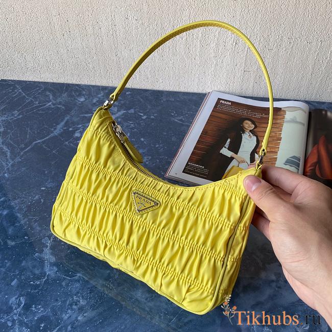 Prada Zou Ladies Nylon Shoulder Bag Yellow 1NE204 Size 22x17x6 cm - 1