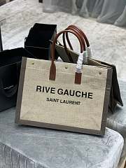 YSL Rive Gauche Large Tote Bag Beige/Gray 509415 Size 48 x 36 x 16 cm - 1