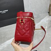 YSL 80's Vanity Bag In Carré-Quilted Red 649779 Size 14.5 X 16.5 X 9 cm - 5