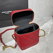 YSL 80's Vanity Bag In Carré-Quilted Red 649779 Size 14.5 X 16.5 X 9 cm - 3