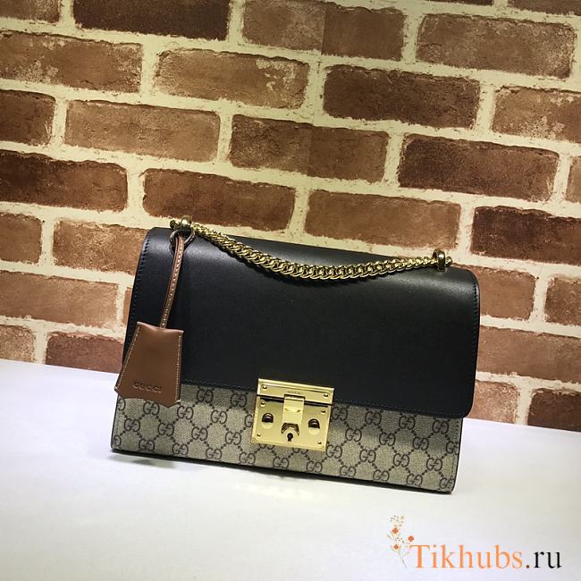 GUCCI Padlock Medium Gg Shoulder Bag Black 409486 Size 30 x 19 x 10 cm - 1