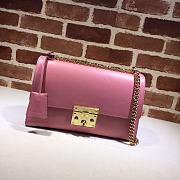 GUCCI Padlock Medium Gg Shoulder Bag Full Pink Leather 409486 Size 30 x 19 x 10 cm - 1