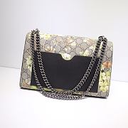 GUCCI Padlock Medium Gg Shoulder Bag Green Flower Grams 409486 Size 30 x 19 x 10 cm - 4