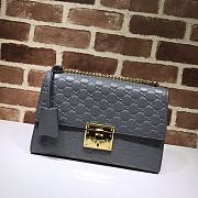 GUCCI Padlock Medium Gg Shoulder Bag Gray Pressure 409486 Size 30 x 19 x 10 cm - 1