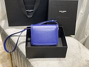 YSL Solferino Satchel In Box Leather Electric Blue 634306 Size 19x13x5 cm - 3