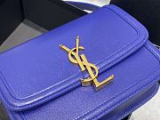 YSL Solferino Satchel In Box Leather Electric Blue 634306 Size 19x13x5 cm - 5