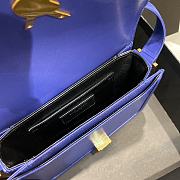 YSL Solferino Satchel In Box Leather Electric Blue 634306 Size 19x13x5 cm - 6