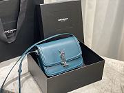 YSL Solferino Satchel In Box Leather Turquoise Green 634306 Size 19x13x5 cm - 5