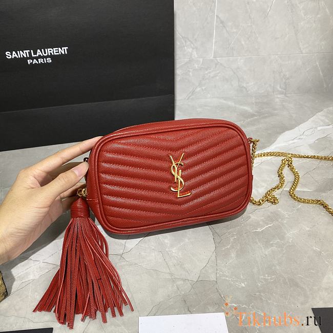 YSL Lou Camera Bag In Quilted Leather Red 585040 Size 18×10×5 cm - 1