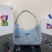 Prada Re-Edition 2000 Shearling Mini Bag Blue 1NE515 Size 23x14x5 cm - 1