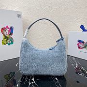 Prada Re-Edition 2000 Shearling Mini Bag Blue 1NE515 Size 23x14x5 cm - 3