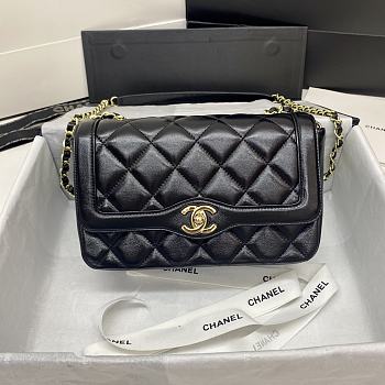 Chanel Flap Bag Smooth Leather Black AS2058 Size 23x15x7.5 cm