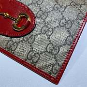 GUCCI Horsebit 1955 Zip Around Wallet Brown PVC/Red 621888 Size 19 x 10 x 2.5 cm - 4