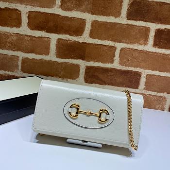 GUCCI Horsebit 1955 Zip Around Wallet White 621888 Size 19 x 10 x 2.5 cm