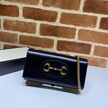 GUCCI Horsebit 1955 Zip Around Wallet Black 621888 Size 19 x 10 x 2.5 cm