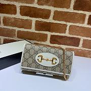 GUCCI Horsebit 1955 Zip Around Wallet Brown PVC/ Beige 621888 Size 19 x 10 x 2.5 cm - 1