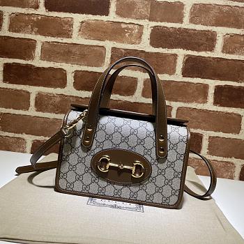 GUCCI Horsebit 1955 Mini Top Handle Bag Brown 645453 Size 23 x 16 x 12 cm