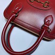 GUCCI Horsebit 1955 Small Top Handle Bag Red 621220 Size 25 x 24 x 9 cm - 4