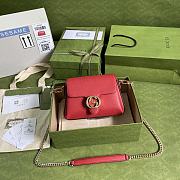 GUCCI Small Interlocking G Shoulder Bag Red 607720 Size 22 x 15 x 7 cm - 1