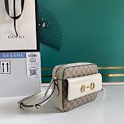 GUCCI Horsebit 1955 Small Gg Supreme White And Brown 645454 Size 22.5 x 17 x 6.5 cm - 6