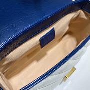 GG Marmont Mini Top Handle Bag White With Blue 583571 Size 21x15.5x8 cm - 5