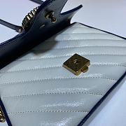 GG Marmont Mini Top Handle Bag White With Blue 583571 Size 21x15.5x8 cm - 3