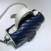 GG Marmont Mini Top Handle Bag Blue And White 583571 Size 21x15.5x8 cm - 5