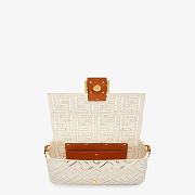 FENDI BAGUETTE White Canvas Bag With Embroidery White Size 27 - 4