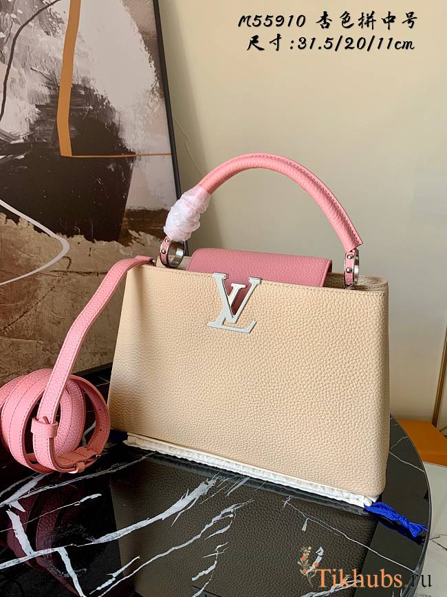 LV Capucines Medium Handbag Apricot M55910 Size 31.5 X 20 X 11 cm - 1