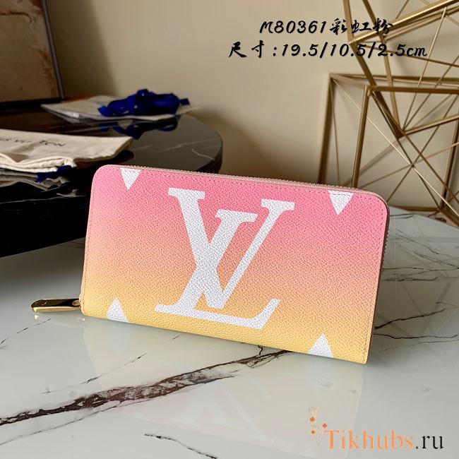 LV Zippy Wallet Rainbow Pink M80361 Size 19.5 X 10.5 X 2.5 cm - 1