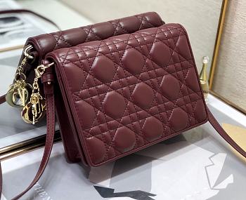 DIOR Lady Dior Clutch Red Wine 2261 Size 18 x 12 x 3 cm