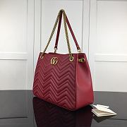 GG Marmont Matelassé Shoulder Bag In Red Leather 453569 Size 36 x 27 x 14 cm - 5