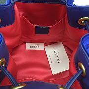 Gucci GG Marmont Quilted Velvet Bucket Bag Blue 525081 Size 21 x 22 x 11 cm - 3