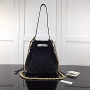 Gucci GG Marmont Quilted Velvet Bucket Bag Black 525081 Size 21 x 22 x 11 cm - 5